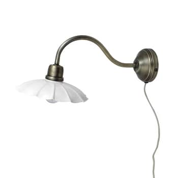 Nástěnná lampa Gustav White/Antique Brass