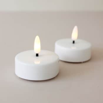 Čajová LED svíčka Flamme White 5,8 cm – set 2 ks