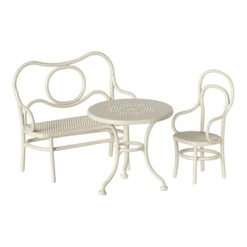 Kovový nábytek Café set pro zvířátka Maileg Off White