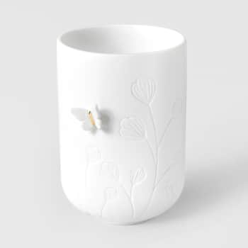 Porcelánový svícen na čajovou svíčku Butterfly on side