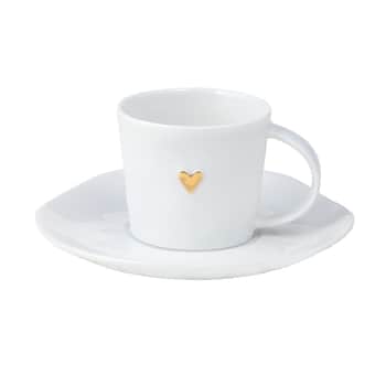 Porcelánový šálek s podšálkem Gold