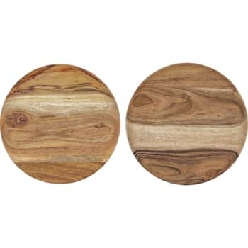 Dřevěný podnos Acacia Round – set 2 ks