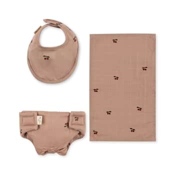 Doplňky pro panenku z organické bavlny Cherry Blush – set 3 ks