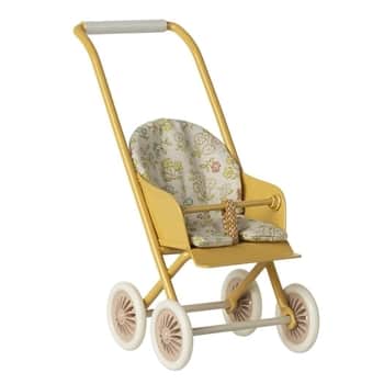 Kočárek pro zvířátka Maileg Micro Yellow / Beige