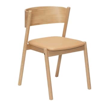 Dřevěná jídelní židle Oblique Seat Natural