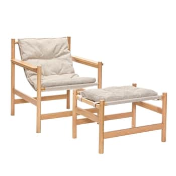 Křeslo s podnožkou Heritage Natural / Beige