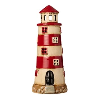 Kameninový svícen Lighthouse Red Stripes