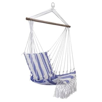 Závěsné houpací křeslo Artur Stripe Blue / Off White