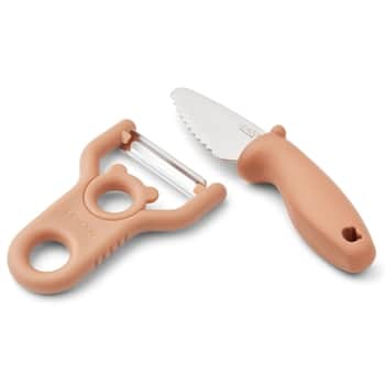 Dětský nožík a škrabka Tuscany Rose – set 2 ks