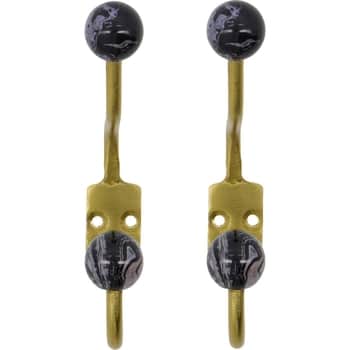 Kovový věšák Ball Black – set 2 ks