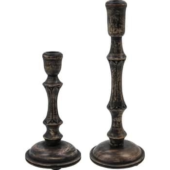 Dřevěný svícen Rise Black – set 2 ks
