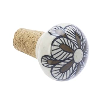 Kameninová zátka na lahev Off White / Brown