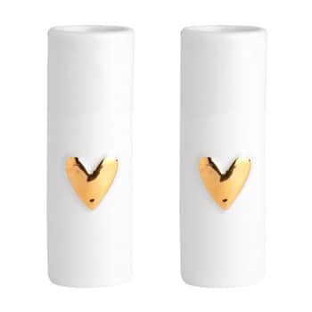 Porcelánové vázičky Gold Heart – set 2 ks