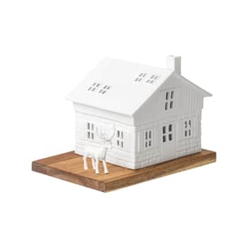Porcelánový svícen domeček Ski Hut