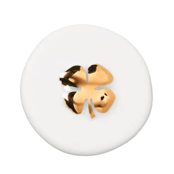 Porcelánová mince pro štěstí Cloverleaf