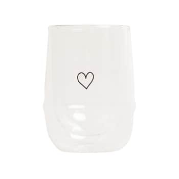 Dvoustěnná sklenice na teplé nápoje Heart 300 ml