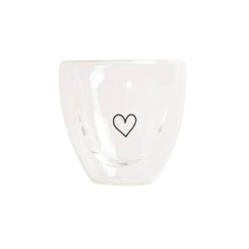 Dvoustěnná sklenice na espresso Heart 100 ml